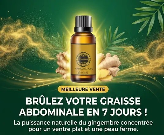 Huile de gingembre, drainage du ventre